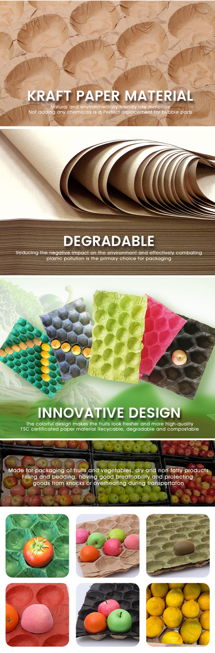 kraft paper fruit tray