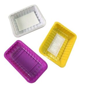Vassoio per prodotti freschi in PP/PET con tampone assorbente